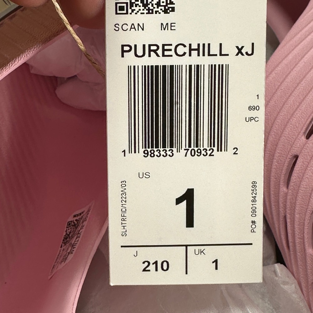 adidas Purechill xJ Slip-On Kids Size 1 Pink Silver KJ8112 NEW - Picture 8 of 9